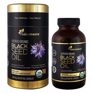 Black Cumin Seed Oil Capsules: 1250 Mg Organic, Unrefined, Cold Pressed, Extra Virgin