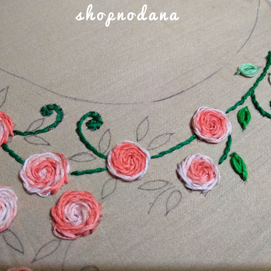 hand embroidery design for neck