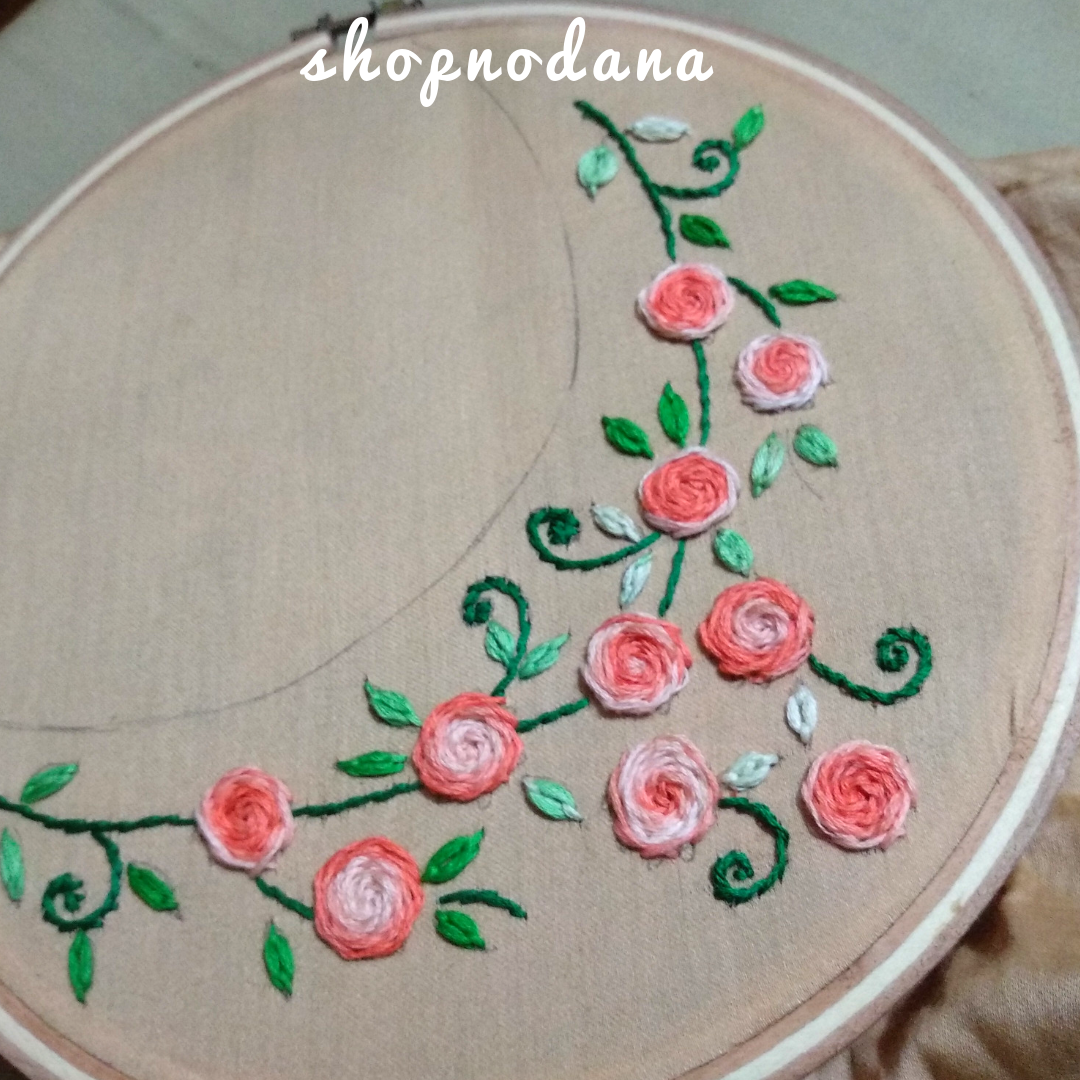 Hand embroidery design for neck