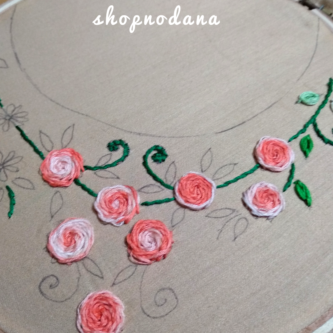 Hand Embroidery designs for neck