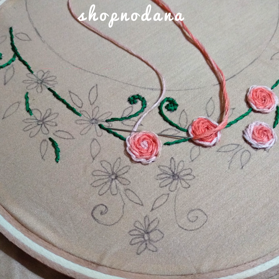 Hand embroidery design for neck