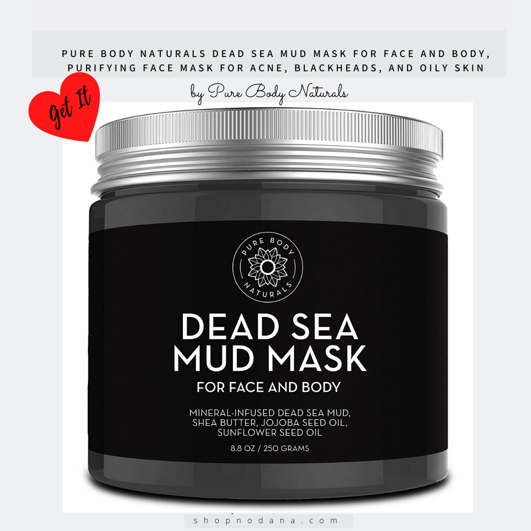 Pure Body Naturals Dead Sea Mud Mask for Face and Body, Purifying Face Mask for Acne, Blackheads, and Oily Skin