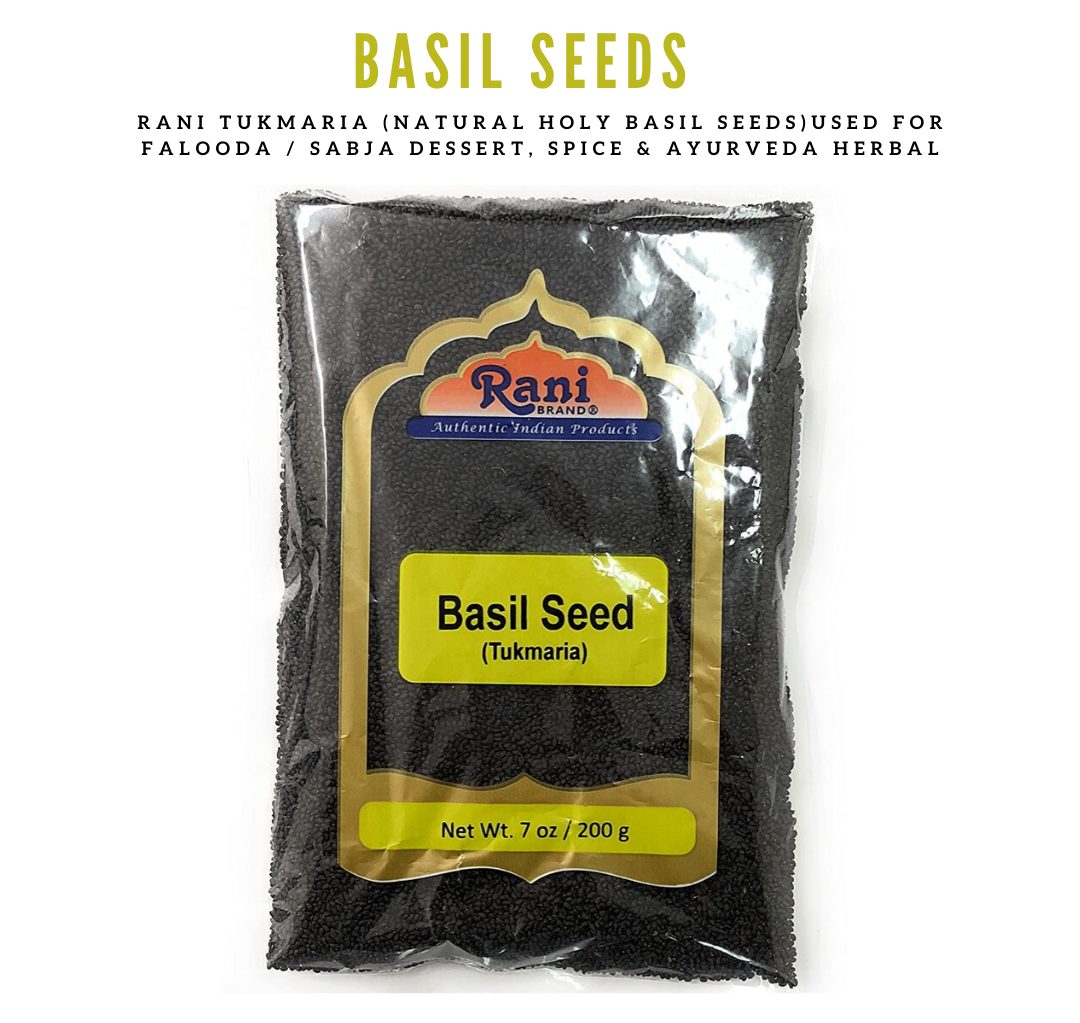 Rani Tukmaria basil seeds- Used for Falooda, Sabja Dessert, Spice & Ayurveda Herbal