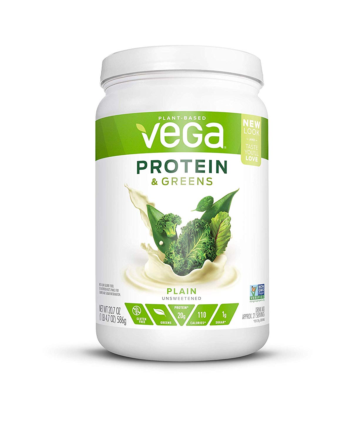 Vega Protein & Greens Plain Unsweetened- Plant-Based Protein Powder