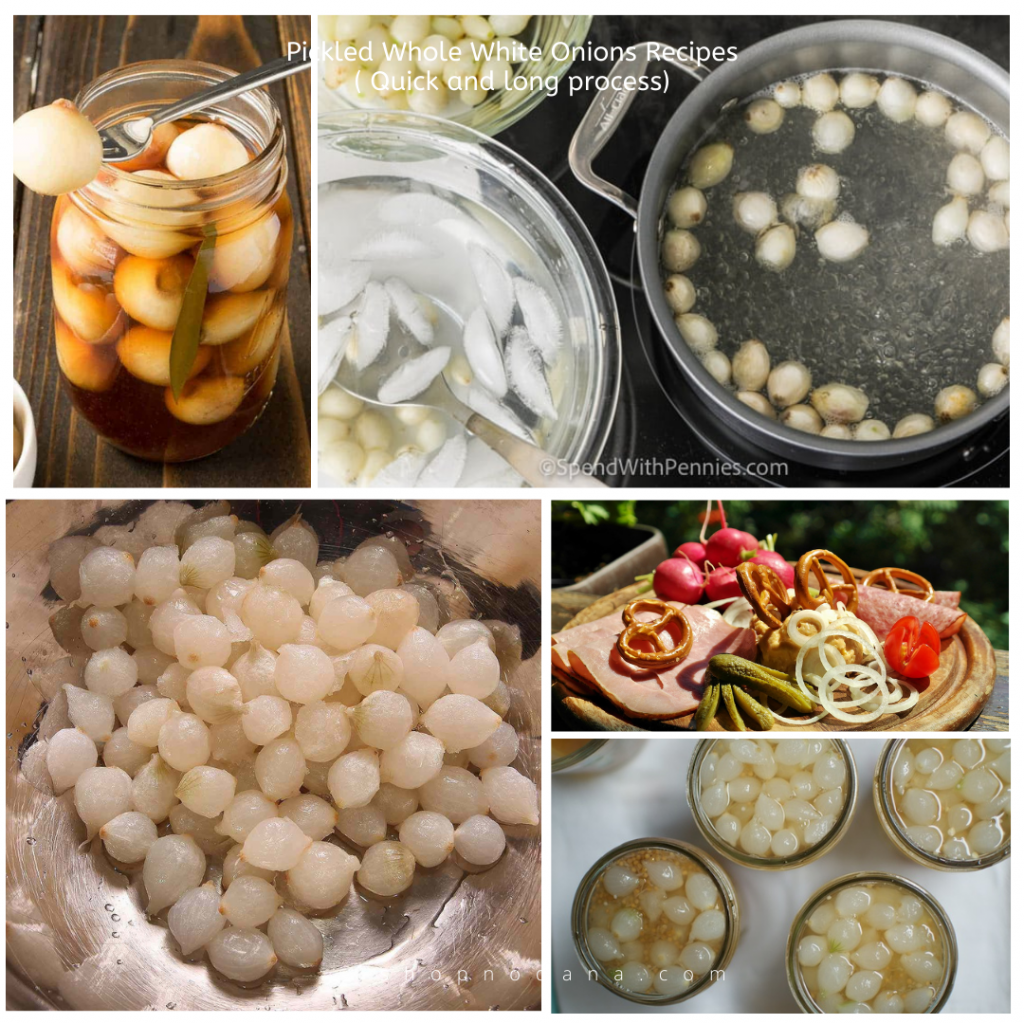 Pickled Whole White Onions Recipes( Quick and long process)