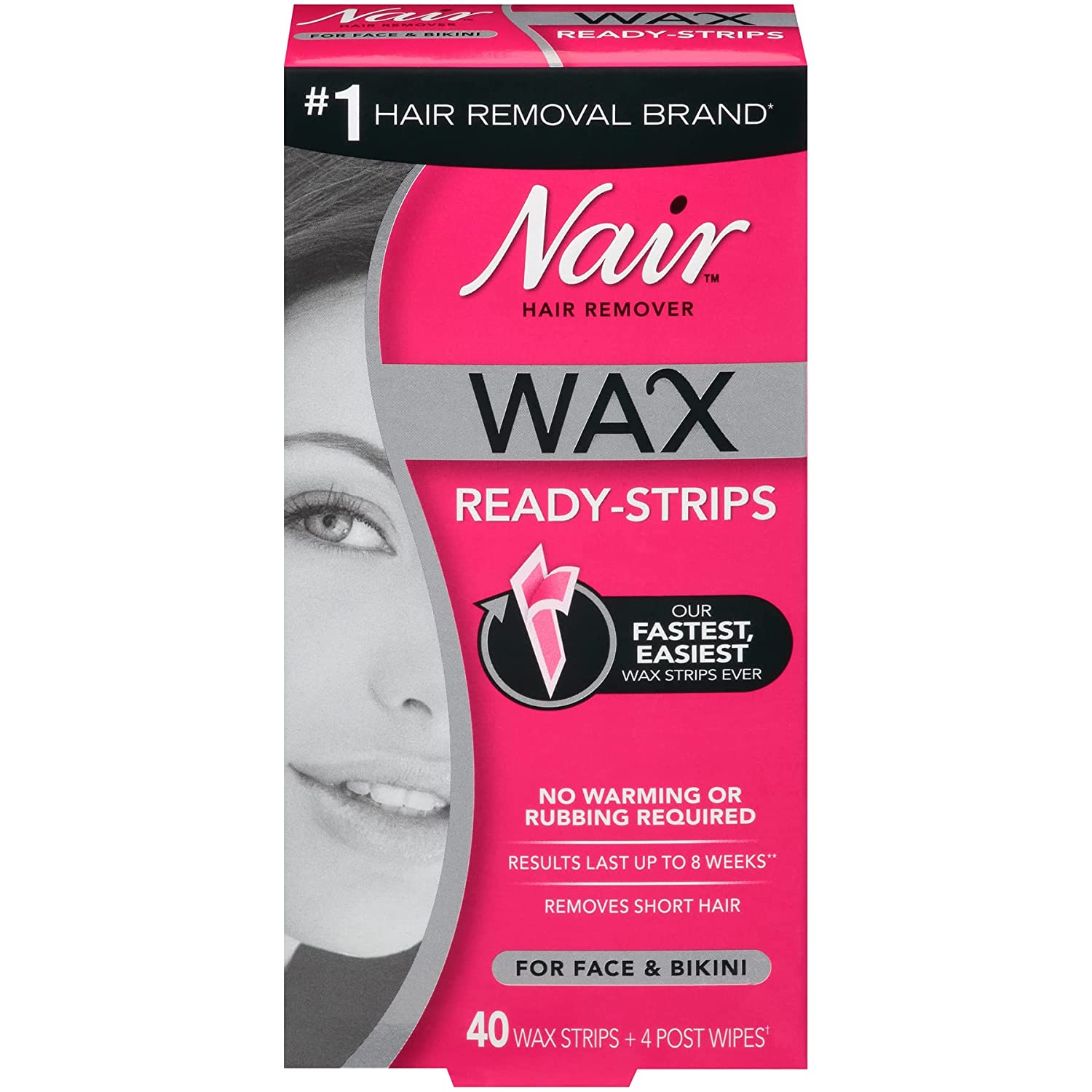Nair Hair Remover Wax Ready-Strips for Face & Bikini