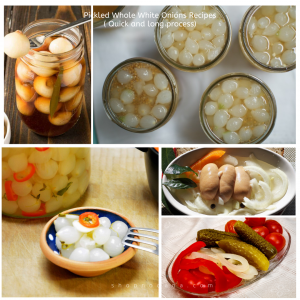 Pickled Whole White Onions Recipes( Quick and long process)