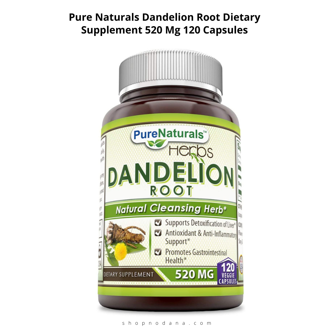 Pure Naturals Dandelion Root Dietary Supplement 520 Mg 120 Capsules 